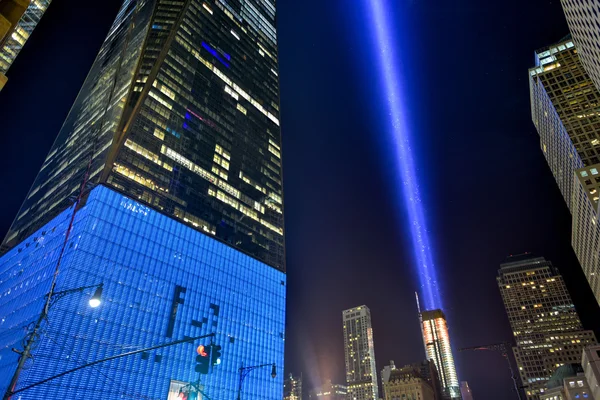 11 de setembro Homenagem à luz - Nova York . — Fotografia de Stock