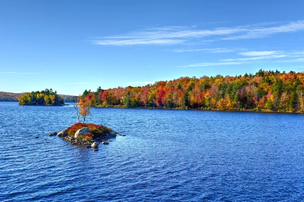 Felseninsel Bay Herbst Laub, New York — Stockfoto