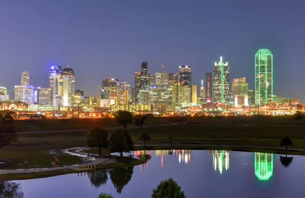 Dallas skyline bei Nacht — Stockfoto