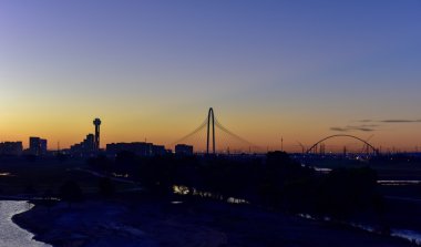 Dallas Skyline at Sunrise clipart