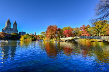 Köprü, sonbahar Central Park'ta yay