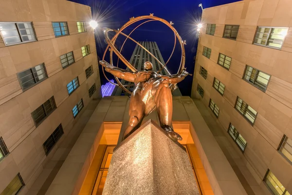 Statua dell'Atlante - Rockefeller Center, New York — Foto Stock