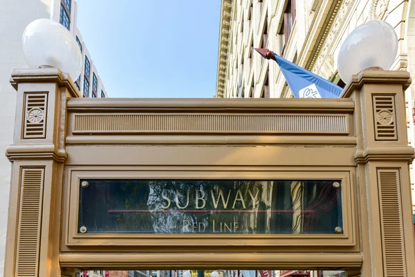 Entrada de metrô de Chicago CTA — Fotografia de Stock