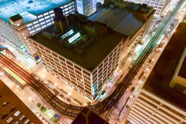 Aerial View of Chicago Elevated Trains
