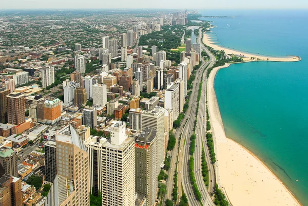 Chicago Skyline och Guldkusten Visa — Stockfoto