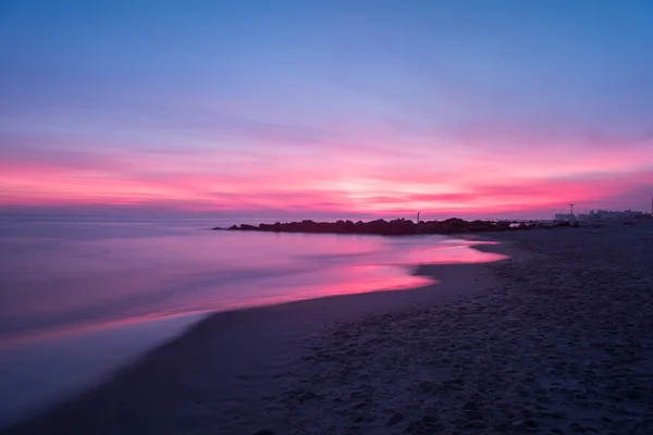 Drammatico tramonto sulla spiaggia di Coney Island — Foto Stock