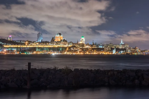 Panorama města Quebec v noci — Stock fotografie
