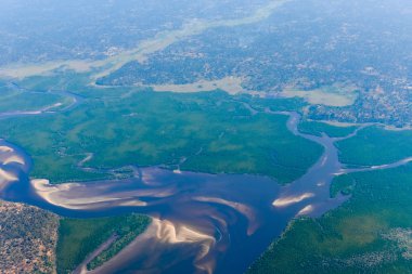 Inhambane bölgesi havadan görünümü - Mozambik