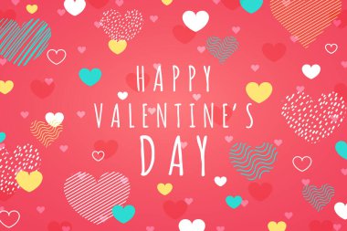 Karalama tasarım şablonunun soyut Sevgililer Günü elemanı. Çizim ve geometrik elementlerin tasarım arka planıyla örtüşüyor. illüstrasyon vektörü 