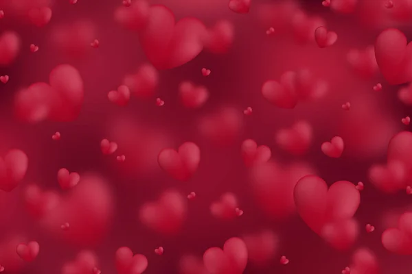 Αφηρημένη Ημέρα Του Αγίου Βαλεντίνου Σχεδιασμό Της Απρόσκοπτη Κόκκινες Καρδιές — Διανυσματικό Αρχείο
