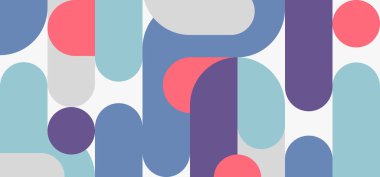 Yüzyıl ortası geometrik tasarım başlık şablonunun soyut retro tarzı. Basit işaret şekli arkaplanının grafik biçimi. illüstrasyon vektörü