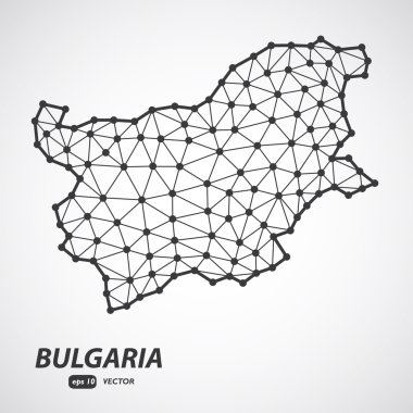 Düşük Poli doku noktalı. Bulgaristan harita vektör.
