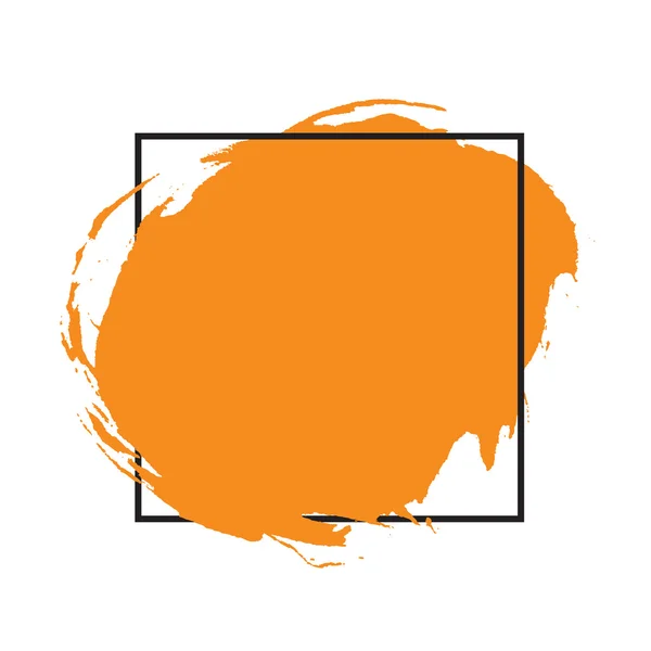 Vector akvarell abstrakt bakgrund. Elementet vektor orange akvarell splash i kvadrat. Handgjorda grunge etikett. — Stock vektor