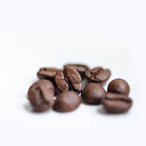 Korrels van koffie op witte achtergrond — Stockfoto