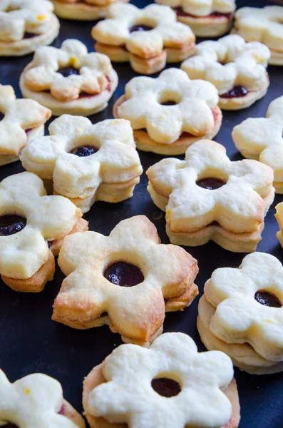 Christmas cookie yıldız taze pişmiş gingerbread pudra şekeri 