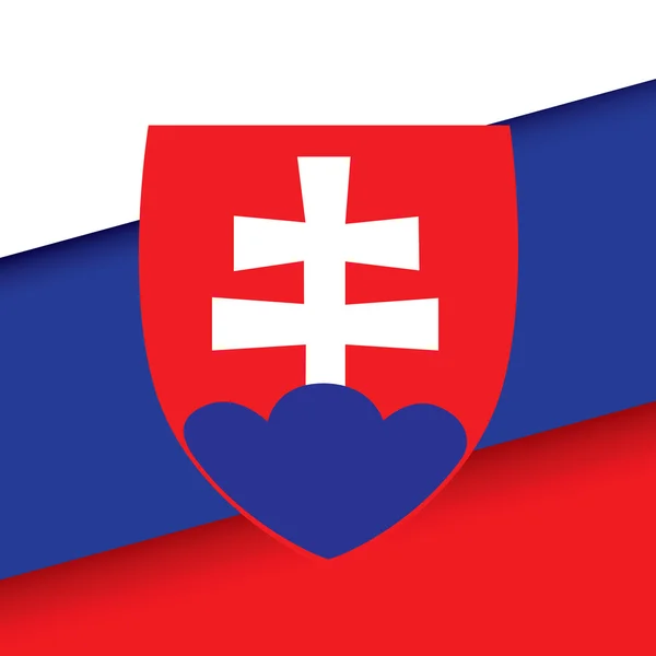 Slovakien flagga bakgrund med skugga — Stock vektor