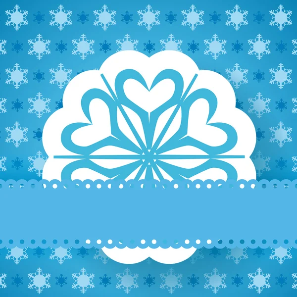 Blue christmas paper snowflake vector background — Stock Vector