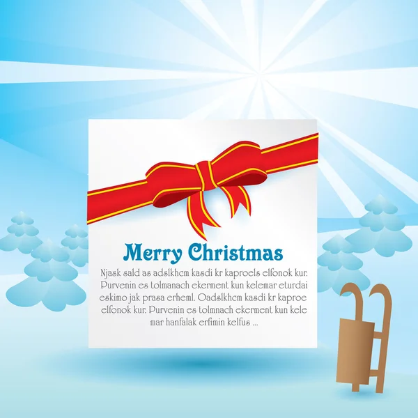 Tarjeta de felicitación de Navidad con letras de Feliz Navidad para su texto — Vector de stock