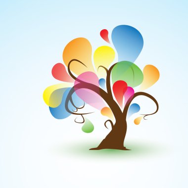 komik soyut ağacı sticker duvar çıkartma tasarımınız için