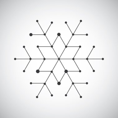 Kesme-kağıt Noel kar tanesi. Arka plan sadece düşük Poli Kış temalı