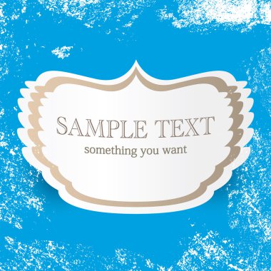 Vintage mavi vektör arka plan, metin için yer ile. Retro kapak ve kartpostal tasarım şablonu ile beyaz kar grunge