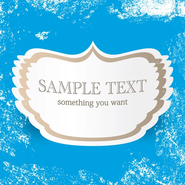 Vintage blauwe vector achtergrond met plaats voor uw tekst. Retro dekking en briefkaart ontwerpsjabloon met witte sneeuw grunge — Stockvector