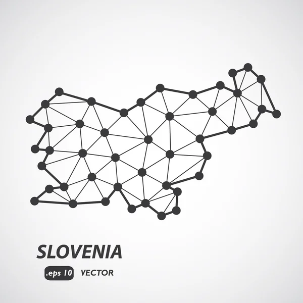 Low poly wektor mapa Słowenii — Wektor stockowy