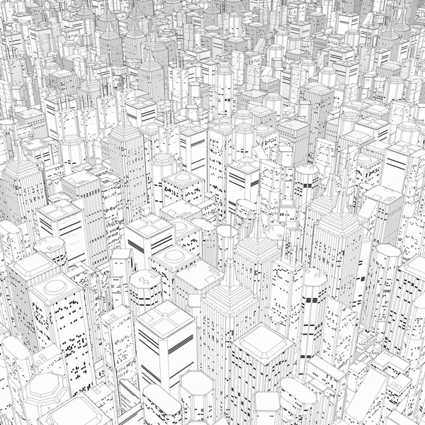 Metropolis in black and white — Stock Photo, Image