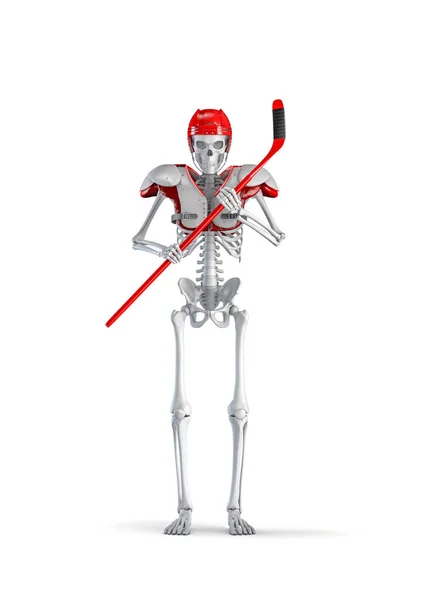 Ice Hockey Player Skeleton Illustration Male Human Skeleton Figure Hockey — Stock Photo, Image