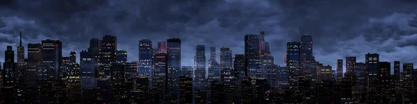 Night city panorama — Stock Photo, Image