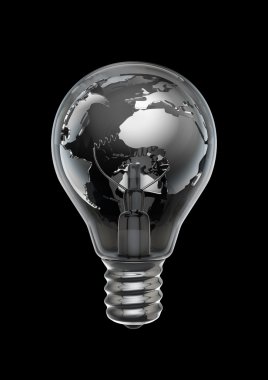 Dünya ampul metal siyah