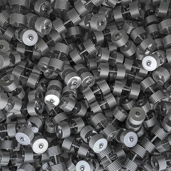 Chrome dumbbell background — Stock Photo, Image