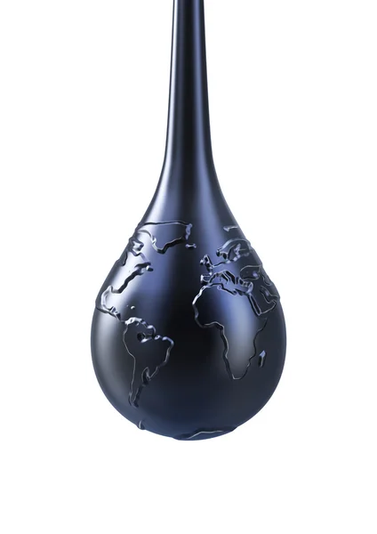 Oil drop earth — Stock Photo, Image
