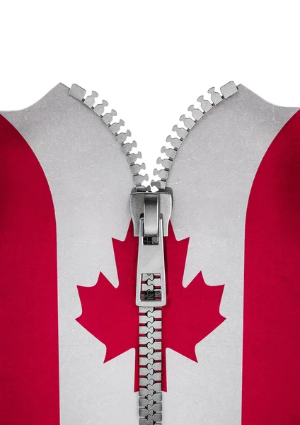 Zippered Canadian flag — Stock Photo, Image
