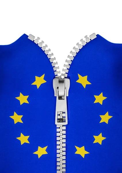 Bandera de la UE con cremallera — Foto de Stock