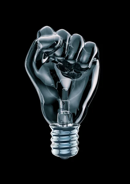 Protest fist light bulb — Stock Photo, Image