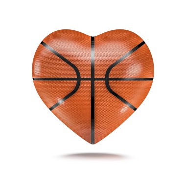 Basketball heart ball clipart