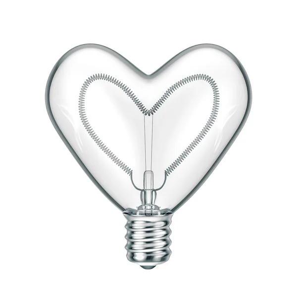 Light bulb heart — Stock Photo, Image