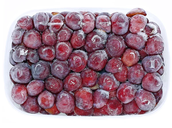 Frutas frescas congeladas ciruela roja — Foto de Stock