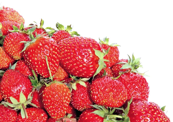 Bright juicy strawberries closeup isolated — Stock Photo, Image