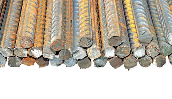 Construcción de refuerzo de acero aislado —  Fotos de Stock