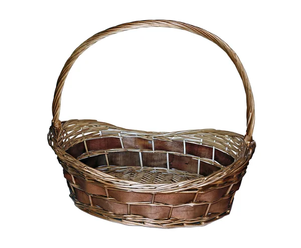 Una gran cesta de mimbre aislada —  Fotos de Stock