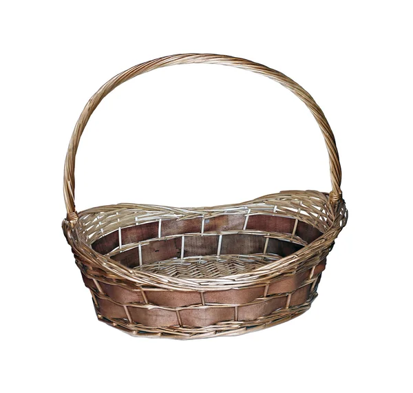 A big wicker basket isolated — Stock Photo, Image