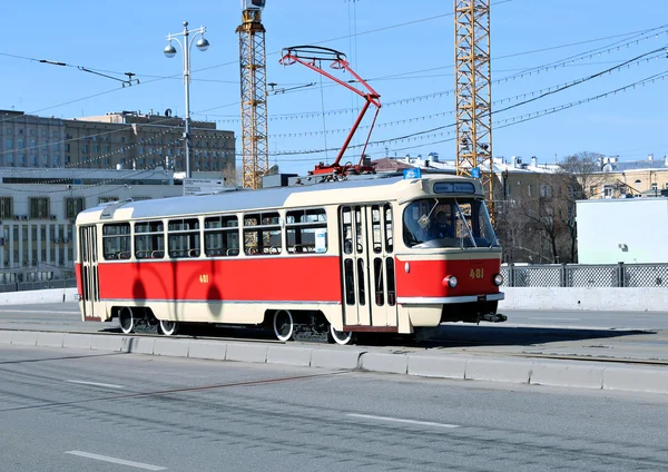 Retro-Straßenbahn in Moskau — Stockfoto