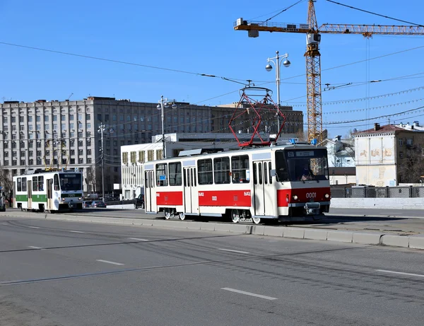 Tram retrò a Mosca — Foto Stock