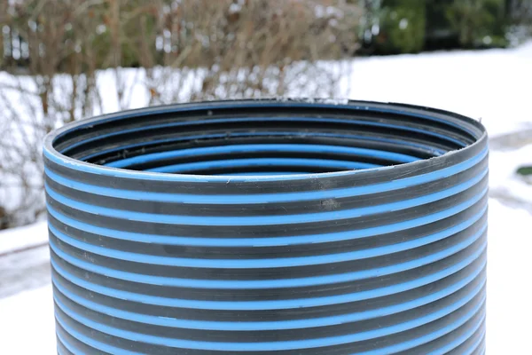 Plastic striped pipe repair manhole ring