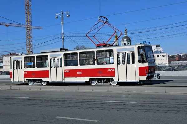 Ретро трамвай у Москві — стокове фото