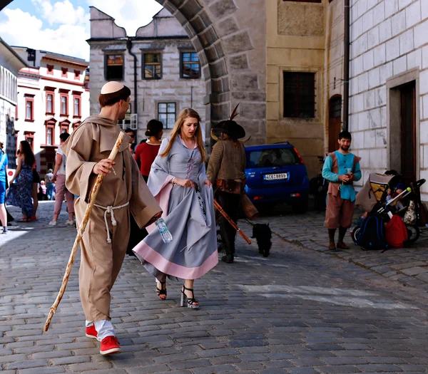 Festival da Rosa com cinco pétalas em Cesky Krumlov, na República Checa Fotos De Bancos De Imagens