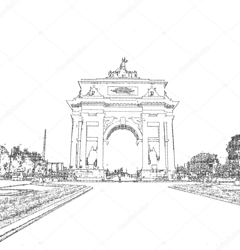 Triumphal arch in Moscow to celebrate the victory over Napoleon