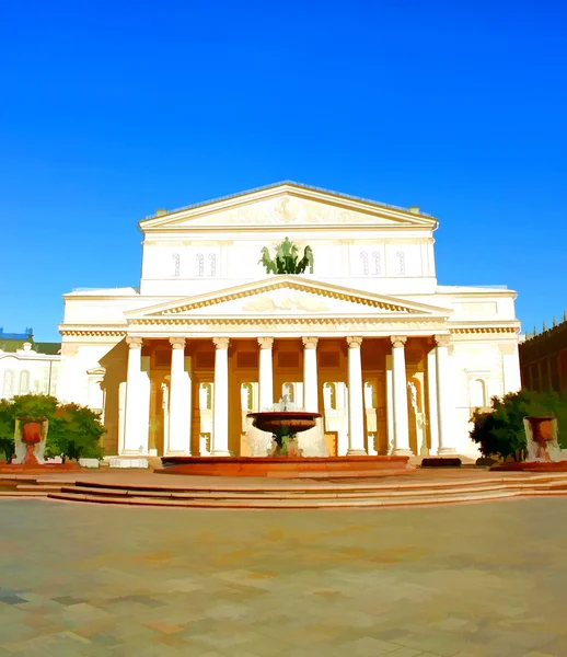 Representación en acuarela del Teatro Bolshoi de Moscú — Foto de Stock